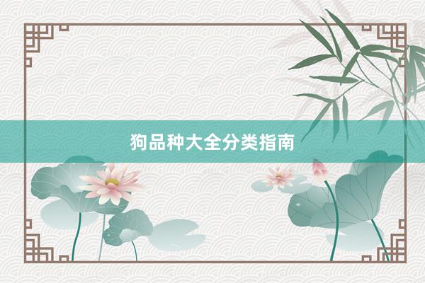 狗品种大全分类指南