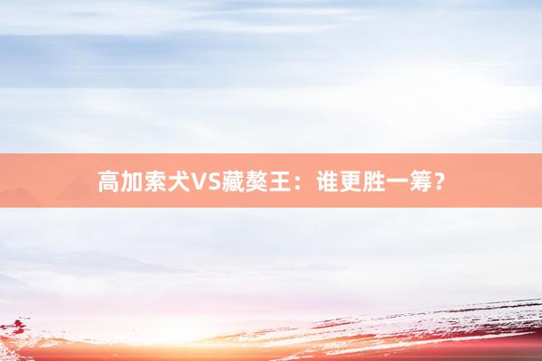 高加索犬VS藏獒王：谁更胜一筹？