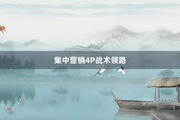 集中营销4P战术领路